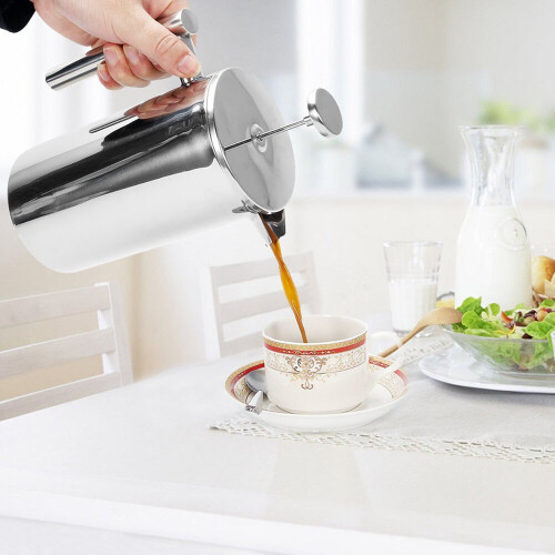 1000ml Cafetiere French Press Coffee Tea Filter Plunger Double Walled 2