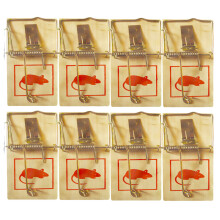 8pk Wooden Mouse Traps | Durable Reusable Snap Traps