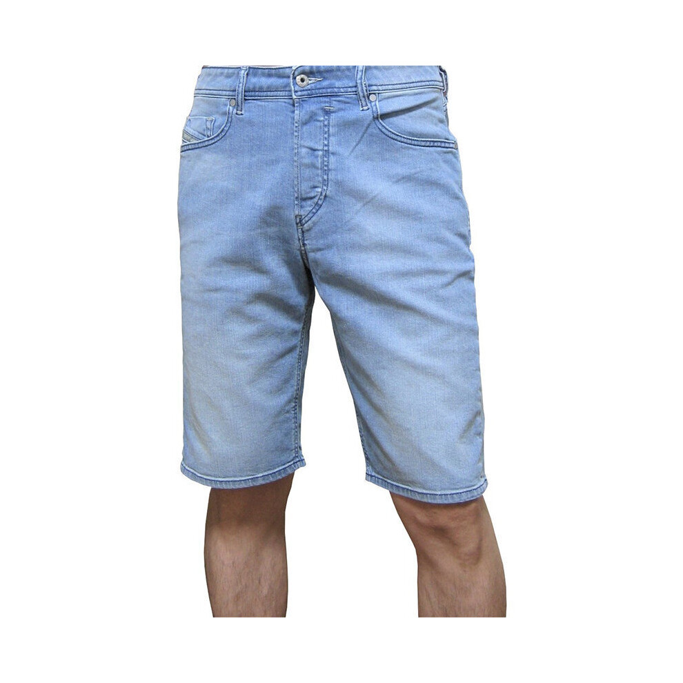 Diesel (W31) Keeshort Rn84q Mens Denim Jeans Shorts Summer Casual Beach Faded Shorts Blue