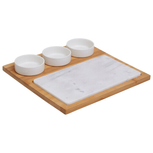 Premier Housewares 5Pc White Marble And Ceramic Serving Board