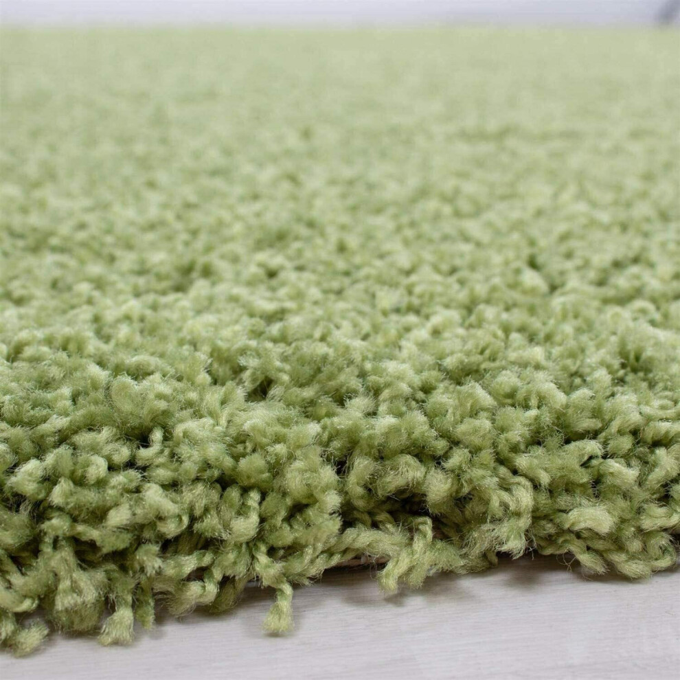 (Green, 80cm x 150cm) Abaseen Shaggy Non Shed Thick Fluffy Rug