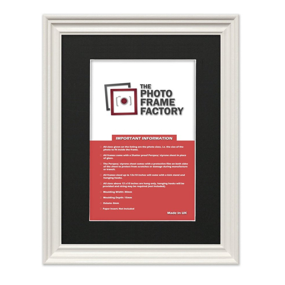 (White Frame Black Mount, 20x14 Pic (24x18 Frame)) Picture Frames Swept Style Photo Frames Poster Frames With Multicolored Mounts-image-OPC-P7DMBQS-NEW