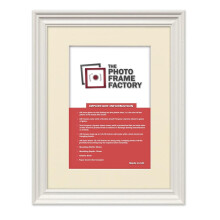 (White Frame Ivory Mount, 6x4 Pic (8x6 Frame)) Picture Frames Swept Style Photo Frames Poster Frames With Multicolored Mounts