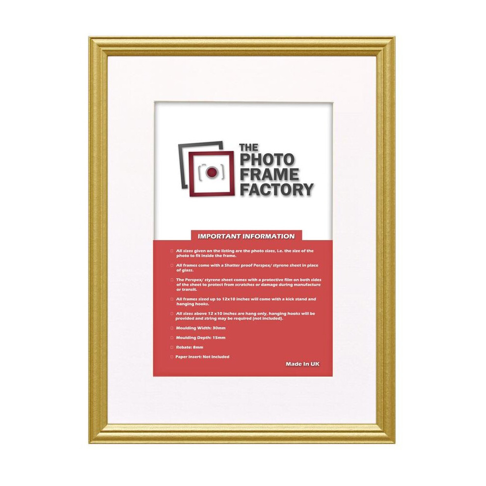 (Gold Frame White Mount, 24x16 Pic (28x20 Frame)) Gold Antique Traditional Style Photo Frames Picture Frames Poster Frame With Multicolored Mounts-image-OPC-P7DMC5T-NEW