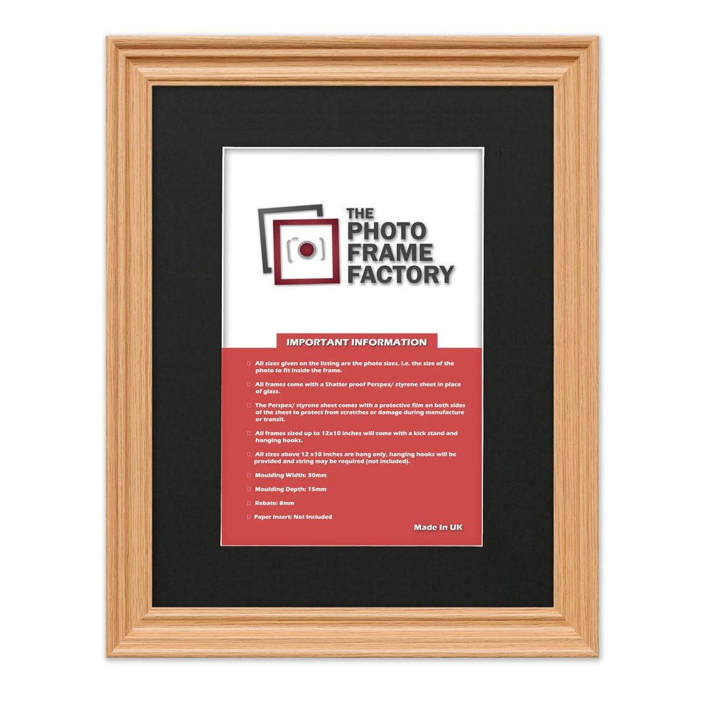 (Oak Frame Black Mount, 23x17 Pic (27x21 Frame)) Picture Frames Swept Style Photo Frames Poster Frames With Multicolored Mounts-image-OPC-P7DMCRR-NEW