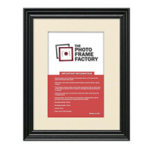 (Black Frame Ivory Mount, 6x4 Pic (8x6 Frame)) Picture Frames Swept Style Photo Frames Poster Frames With Multicolored Mounts