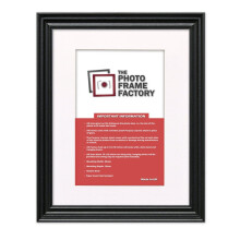 (Black Frame White Mount, 6x4 Pic (8x6 Frame)) Picture Frames Swept Style Photo Frames Poster Frames With Multicolored Mounts