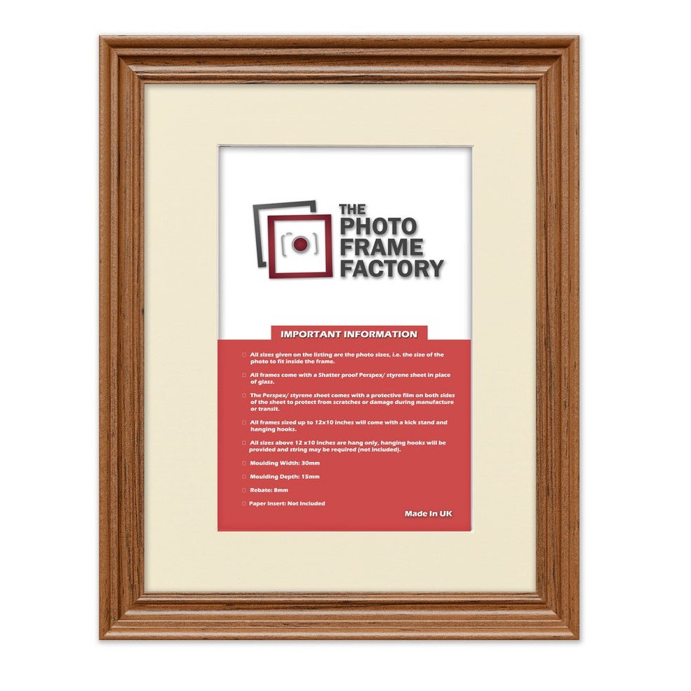 (Dark Oak Frame Ivory Mount, 12x12 Pic (14x14 Frame)) Picture Frames Swept Style Photo Frames Poster Frames With Multicolored Mounts-image-OPC-P7DMDDD-NEW