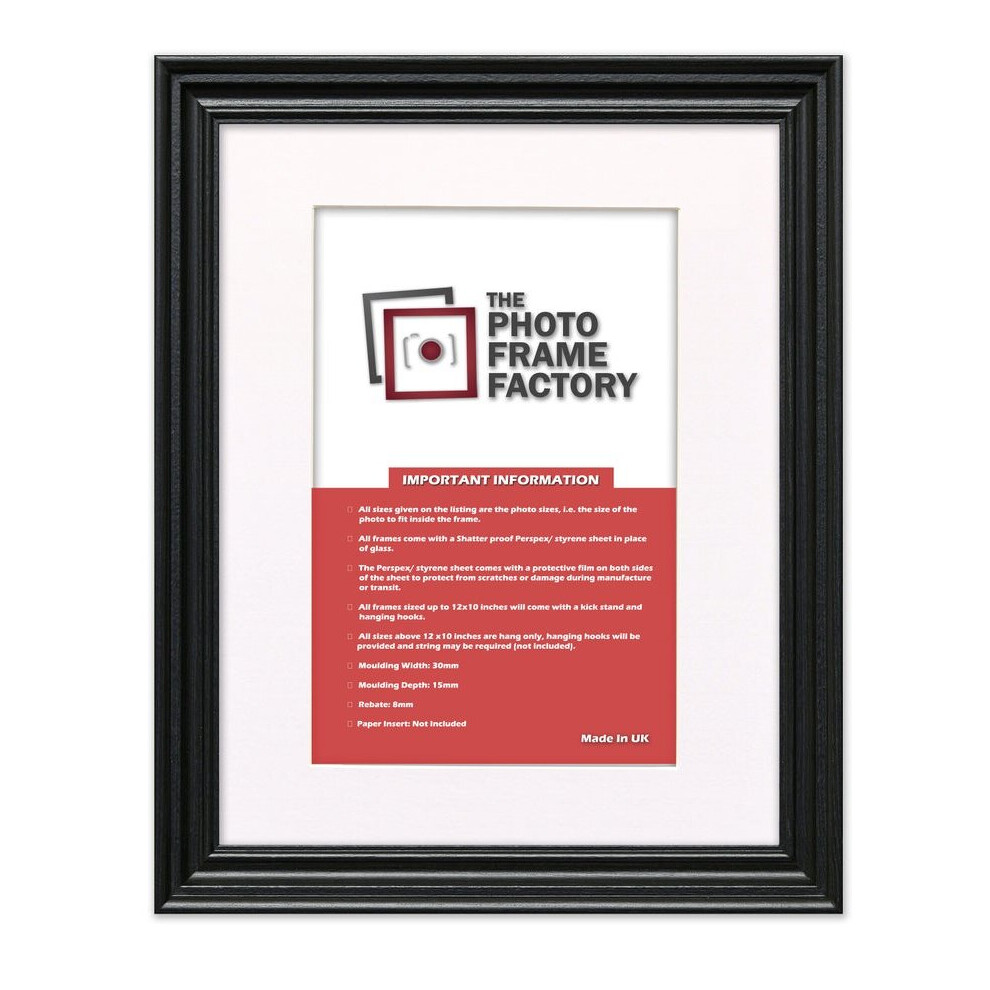 (Black Frame White Mount, A6 Pic (A5 Frame)) Picture Frames Swept Style Photo Frames Poster Frames With Multicolored Mounts-image-OPC-P7DMDBY-NEW