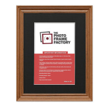 (Dark Oak Frame Black Mount, 6x4 Pic (8x6 Frame)) Picture Frames Swept Style Photo Frames Poster Frames With Multicolored Mounts
