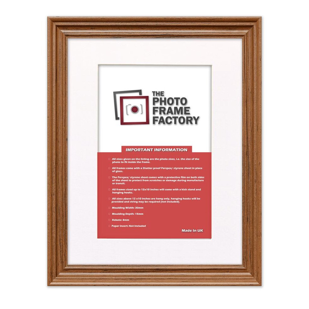 (Dark Oak Frame White Mount, A4 Pic (A3 Frame)) Picture Frames Swept Style Photo Frames Poster Frames With Multicolored Mounts-image-OPC-P7DMDNP-NEW