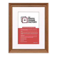 (Dark Oak Frame White Mount, 6x4 Pic (8x6 Frame)) Picture Frames Swept Style Photo Frames Poster Frames With Multicolored Mounts