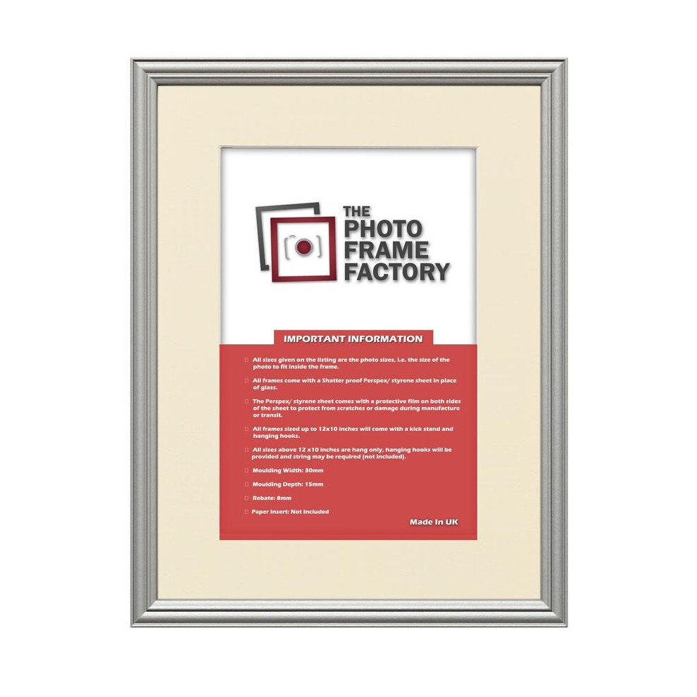 (Silver Frame Ivory Mount, 20x20 Pic (24x24 Frame)) Silver Antique Traditional Style Photo Frames Picture Frames Poster Frame With Multicolored Mounts-image-OPC-P7DMF7G-NEW