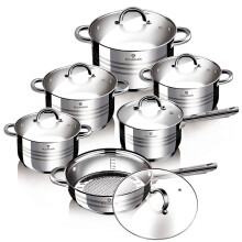 Blaumann 12Pc Cookware Set Stainless Steel Non Stick Pots Induction