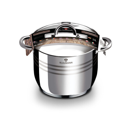 Blaumann Blaumann 12Pc Cookware Set Stainless Steel Non Stick Pots Induction 1