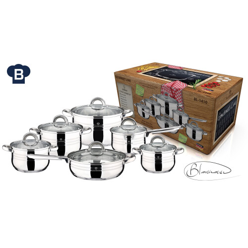 Blaumann Blaumann 12Pc Cookware Set Stainless Steel Non Stick Pots Induction 2