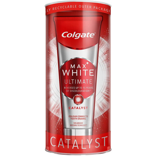 Colgate Colgate Max White Ultimate Catalyst Toothpaste 75 ml, Teeth Whitening and Colour Correcting Fluoride Toothpaste, Pack of 1