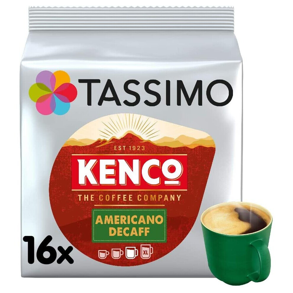 Tassimo Kenco Americano Decaf Coffee Pods (Pack of 5, Total 80 Coffee Capsules)