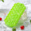 (Green) Vinsani 2 Pack Ice Cube Hexagon Tray Set with Lid 3