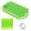 (Green) Vinsani 2 Pack Ice Cube Hexagon Tray Set with Lid 7