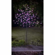 Solar Powered Decorative 4Ft 128 Led Blossom Pink Garden Tree G-0168