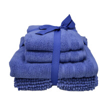 (Denim) Towel & Bath Mat Bundle - 4 Pack