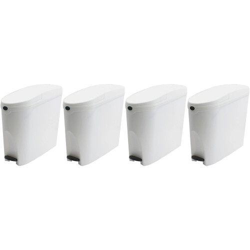 Pro-Kleen 4 x White Pedal Operated Sanitary Bin 20 Litre Capacity