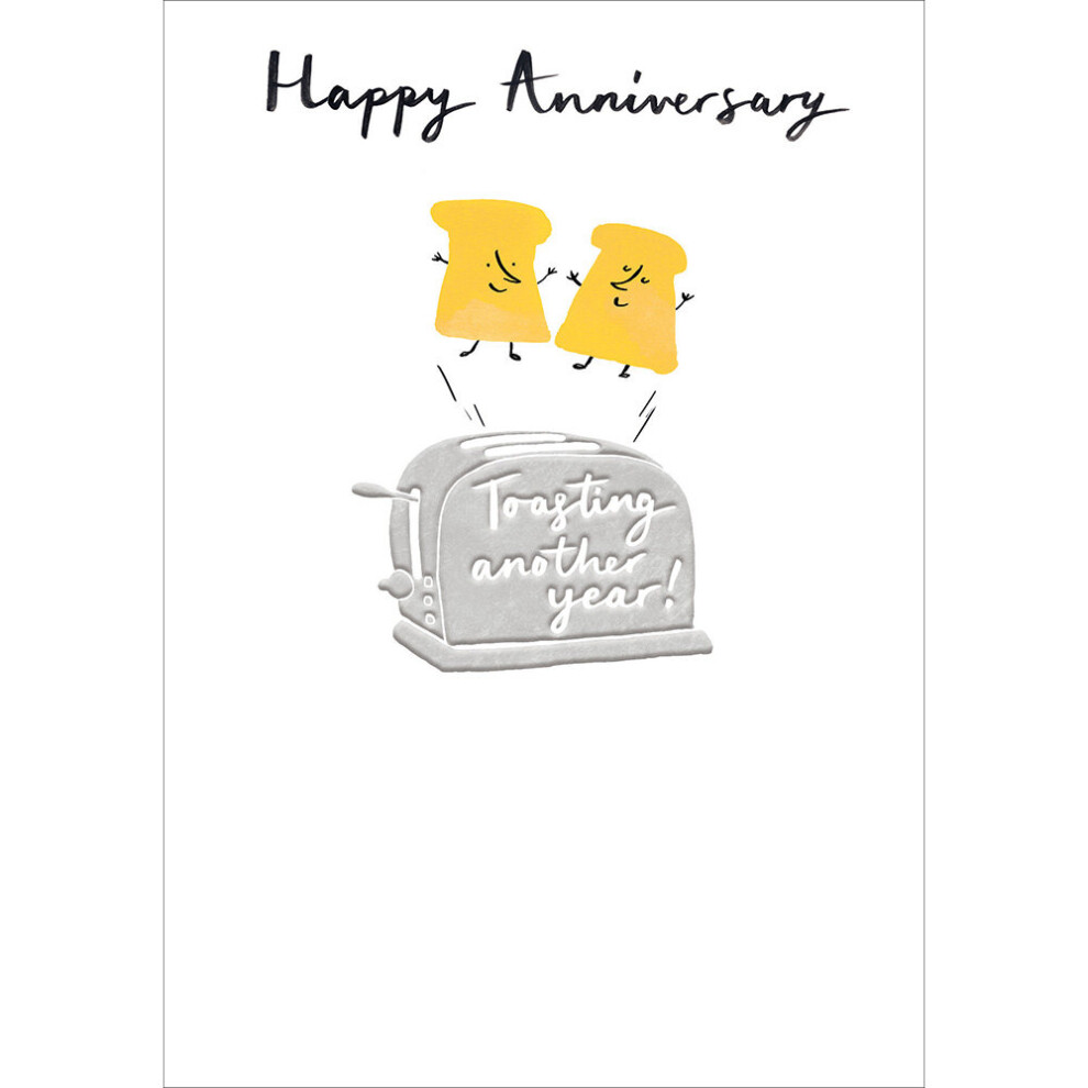 Toasting Another Year Foiled Anniversary Greeting Card Woodmansterne Cards