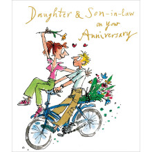 Quentin Blake Daughter & Son-In-law  Anniversary Greeting Card Woodmansterne Card