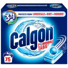 Calgon 3-in-1 Washing Machine Water Softener Tablets, 75 Tabs