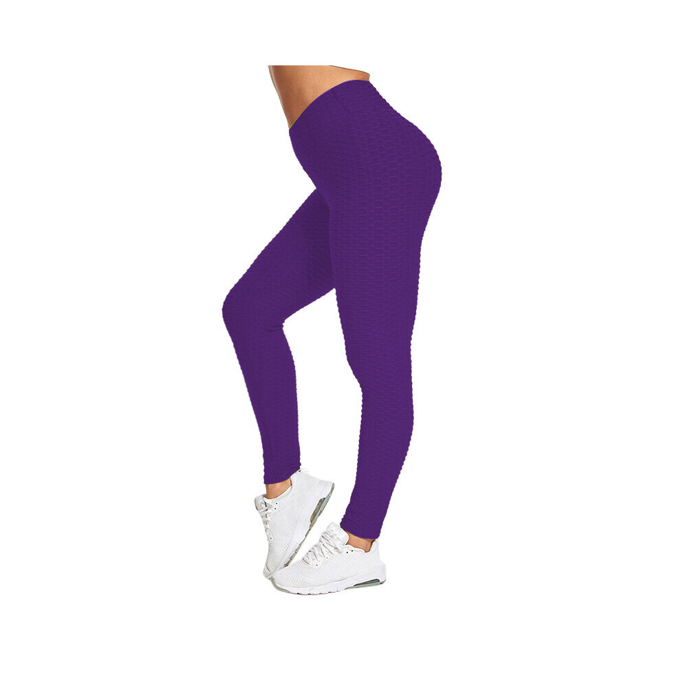 (Violet, S) Women's Anti-Cellulite Leg Lift High Waist Yoga Pants