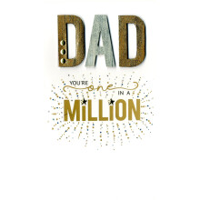 Dad One In A Million Father's Day Card Champagne Embellished Greeting Cards