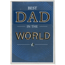 Best Dad In The World Father's Day Card Copper Script Embellished Greeting Cards