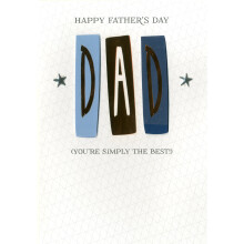 Simply The Best Dad Father's Day Card Copper Script Embellished Greeting Cards