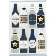 Cheers No.1 Dad Father's Day Card Copper Script Embellished Greeting Cards