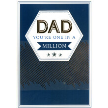 Dad One In A Million Father's Day Card Copper Script Embellished Greeting Cards