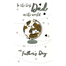 Best Dad In The World Father's Day Card Champagne Embellished Greeting Cards