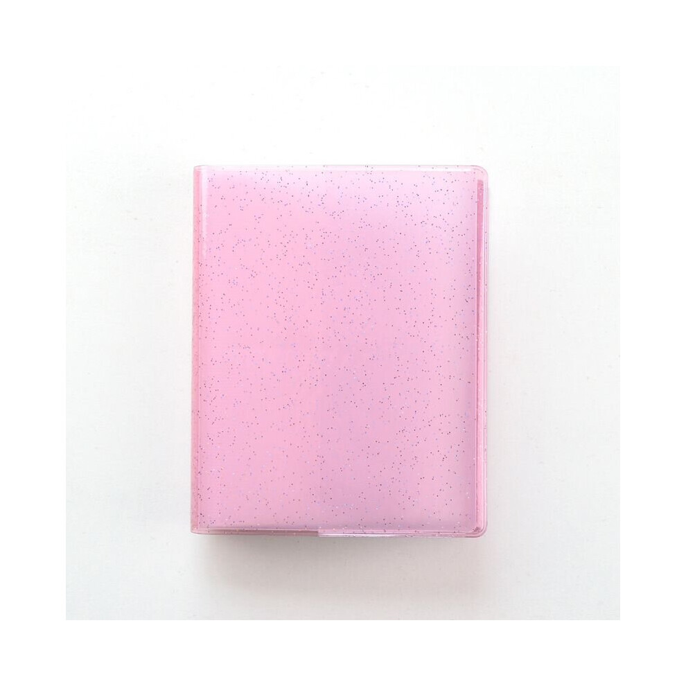(Pink, 3in?64 Pockets?) 32/64 Photocard Binder Sleeves Holder Glitter Album