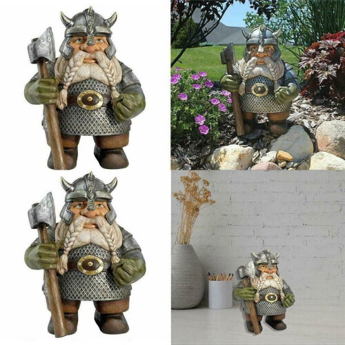 Viking Victor Norse Dwarf Gnome Yard Statue Decor 2