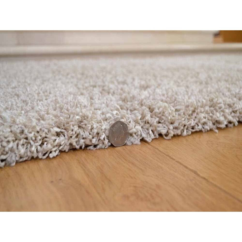 (120cm x 170cm) Abaseen Shaggy Beige Luxurious Soft 5cm Dense Rug