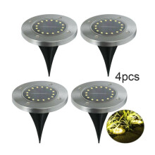 (Warm White) 12LED Solar Power Ground Lights Outdoor Garden Lawn Path Lamp