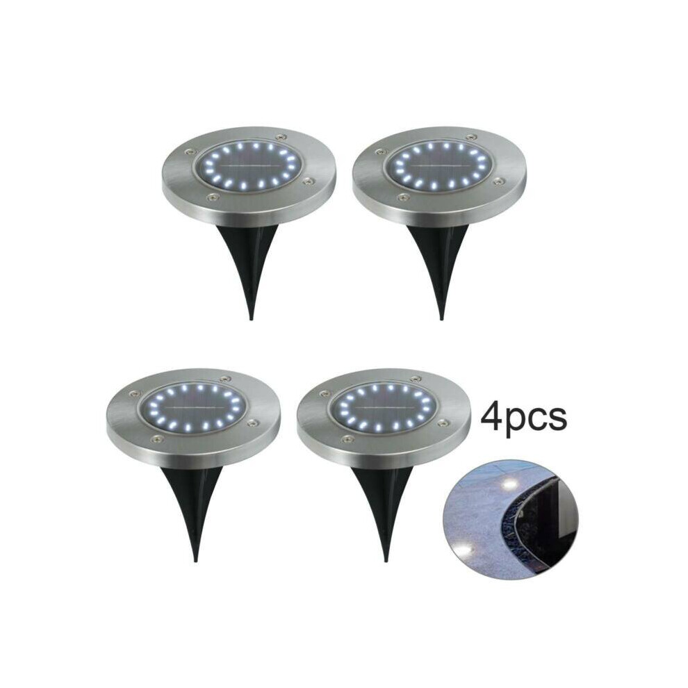 (Cool White) 12LED Solar Power Ground Lights Outdoor Garden Lawn Path Lamp