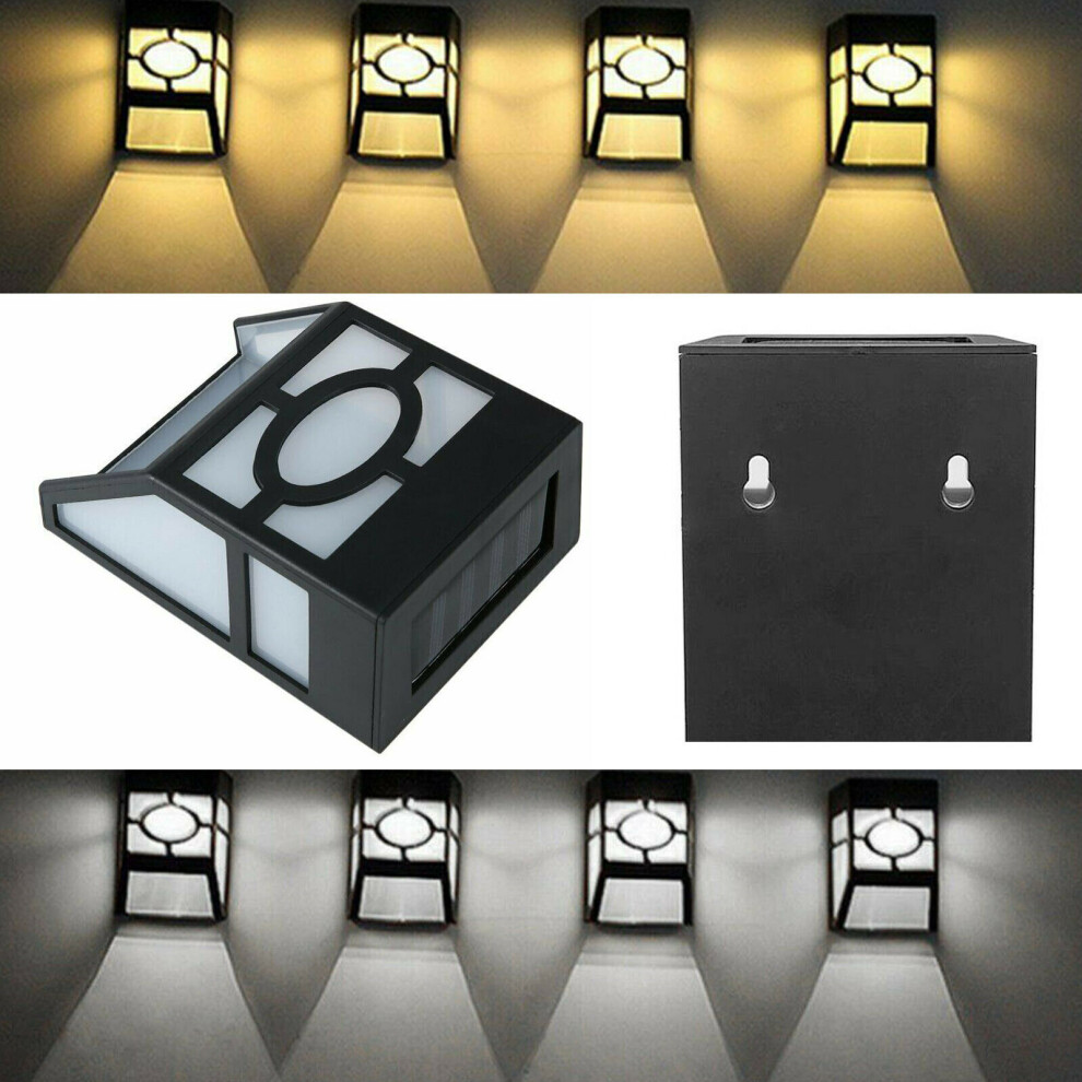 Ranpo (Warm White) Solar Powered Led Light Wall Mount Outdoor Garden Path Landscape Fence Lamp