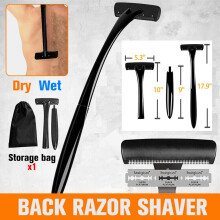 18in Back Hair Removal Body Shaver Ergonomic Handle Shave Wet/Dry