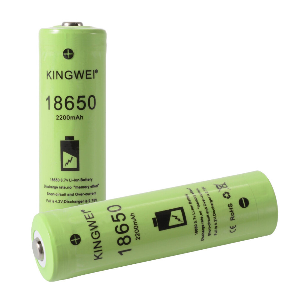 2X 18650 2200mAh power battery 3.7v rechargeable Li-on battery