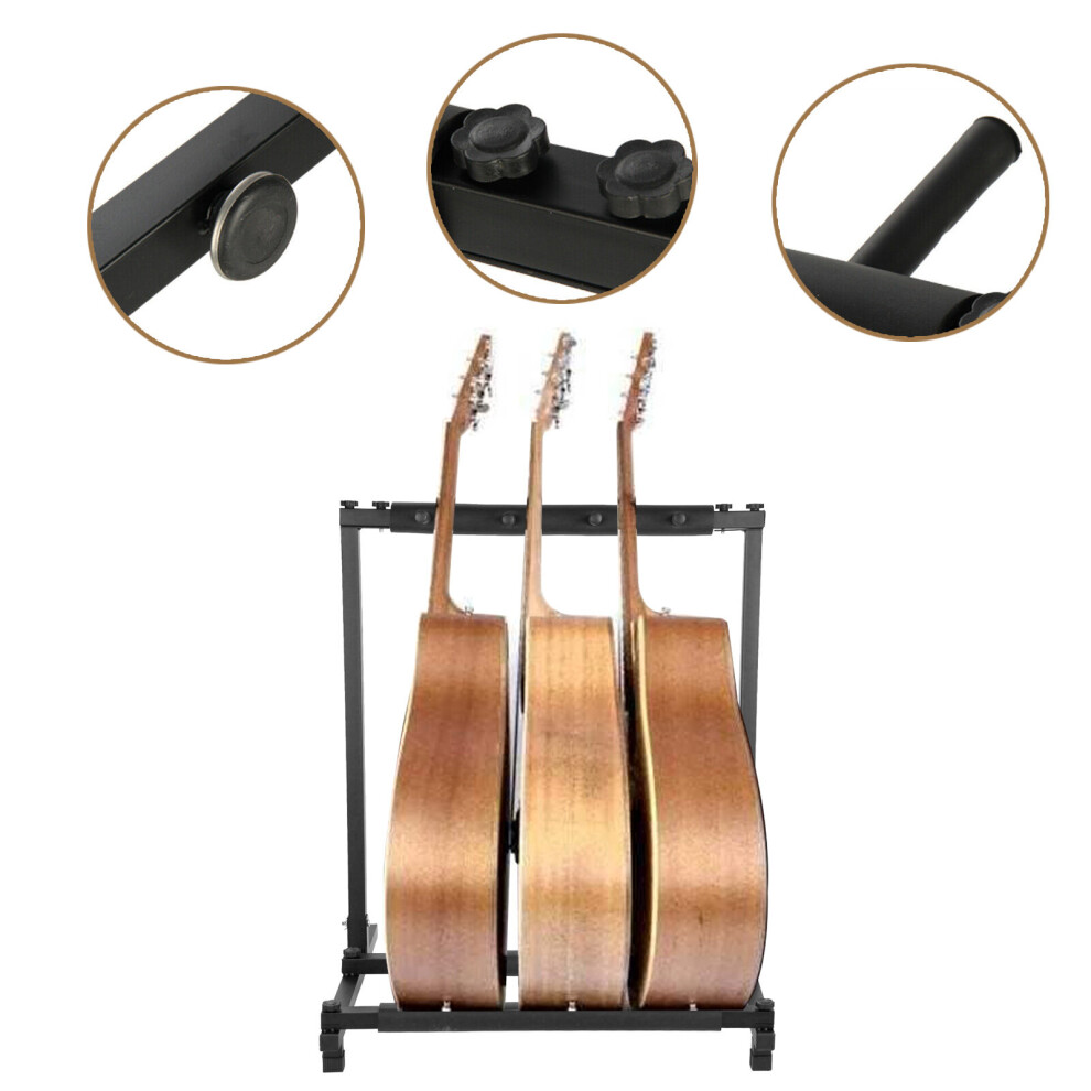 Details about  UK 3 Way Multi Guitar Stand Foldable Acoustic Electric Bass UK
