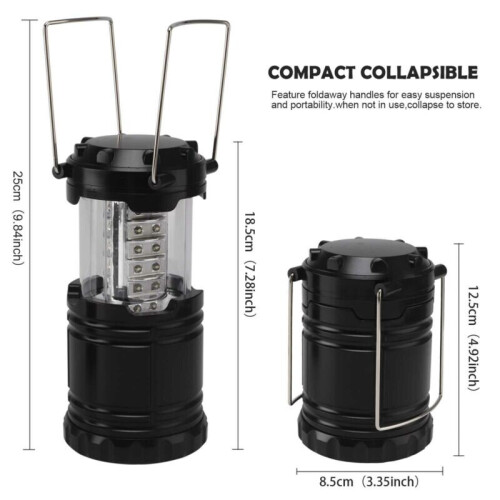2PCS 30LED Camping Hiking LED Lantern Battery Tent Hanging Lamp 1