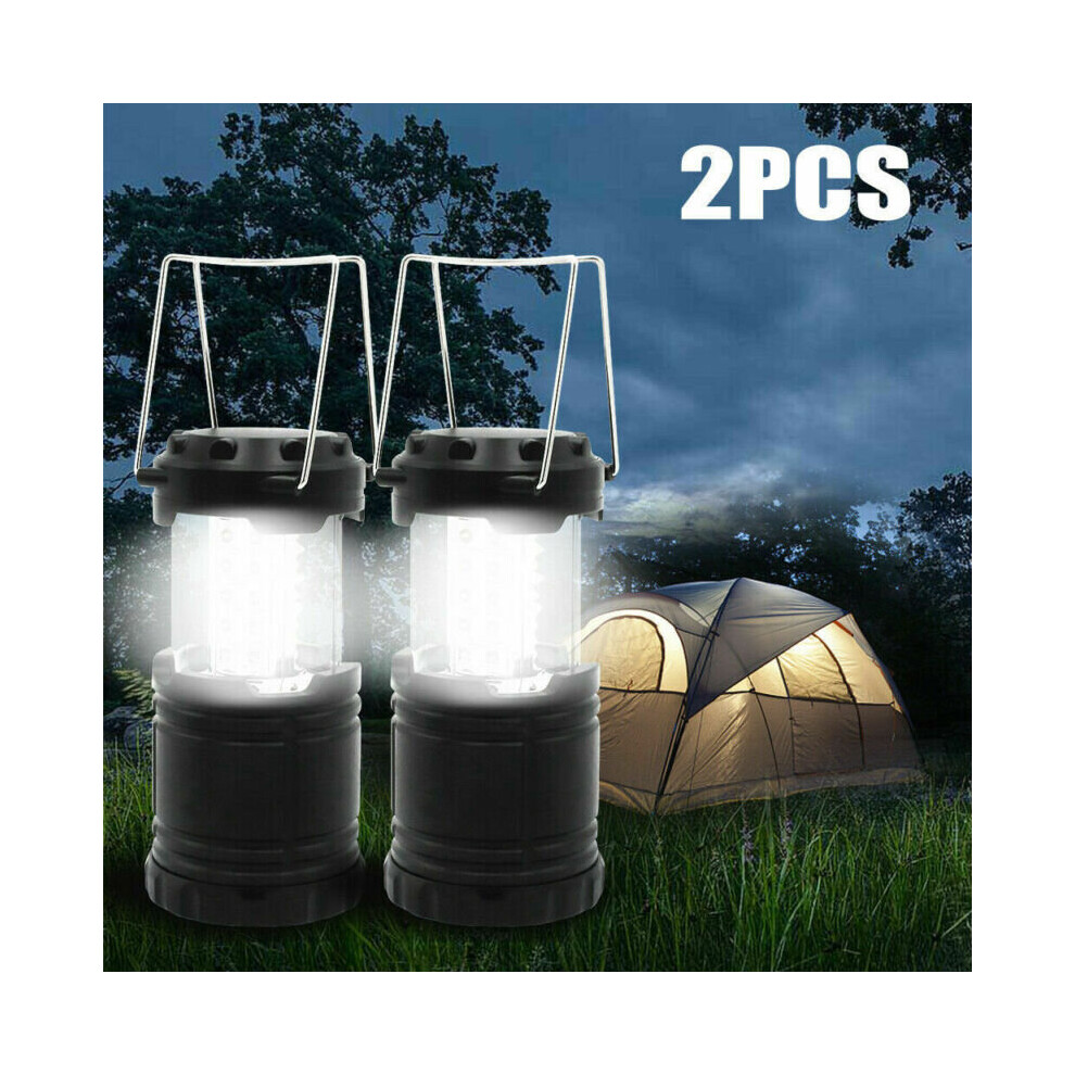 2Pcs 30Led Camping Hiking Led Lantern Battery Tent Hanging Lamp Light
