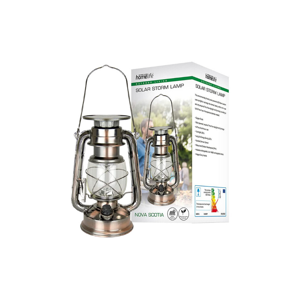 Lloytron HomeLife Nova Scotia Solar LED Storm Lamp - Copper - D1202CP