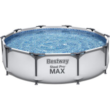 Bestway BW56408GB Steel Pro Max 10ft x 30in Round Pool with Filter Pump - 4,678 L (1,236 gal), Blue